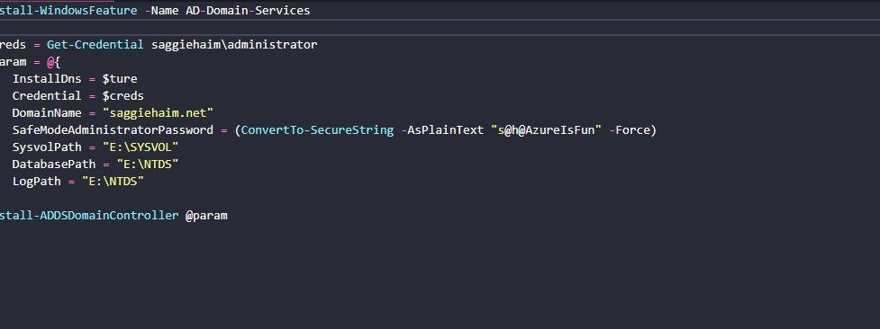 Install Core Domain Controller in Azure