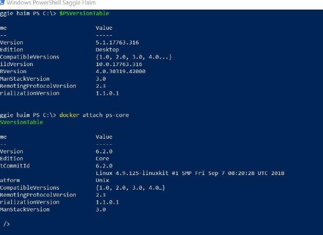 Running Powershell Core in a Container Running Powershell Core in a Container