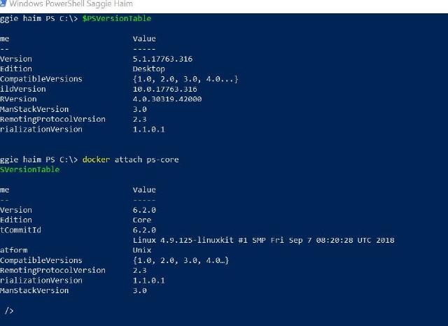 Running Powershell Core in a Container Running Powershell Core in a Container