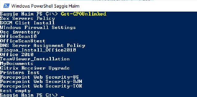 Result of the Get-GPOUnlinked
